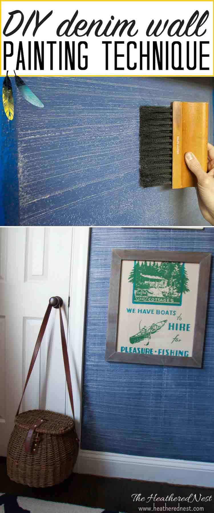 Denim Paint Faux Finish Tutorial | The Heathered Nest