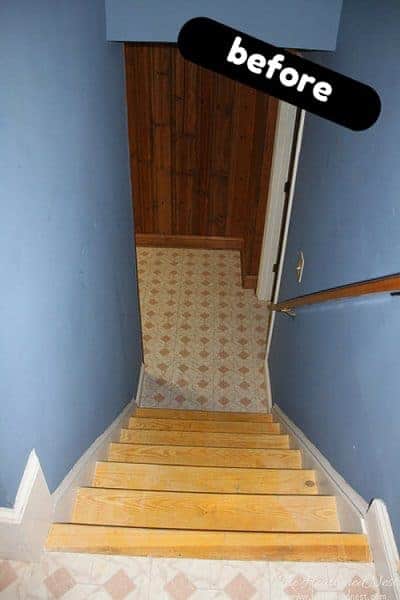 Painted Stair Treads Pros Cons Durability The Heathered Nest DIY Painted Stairs Tutorial 1 8 400x600