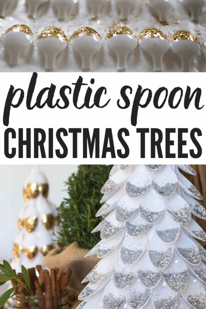 DIY Christmas Tree Plastic Spoon Craft The Heathered Nest