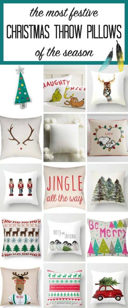 75 Best Christmas Throw Pillows for the Holiday Season! Christmas Pillows are a great gift idea, & a quick & easy way to decorate your home for the holidays! #christmaspillows #holidaypillows #christmasthrowpillows #christmasdecor #easychristmasdecorideas #easychristmasdecoratingideas #christmasgiftideas