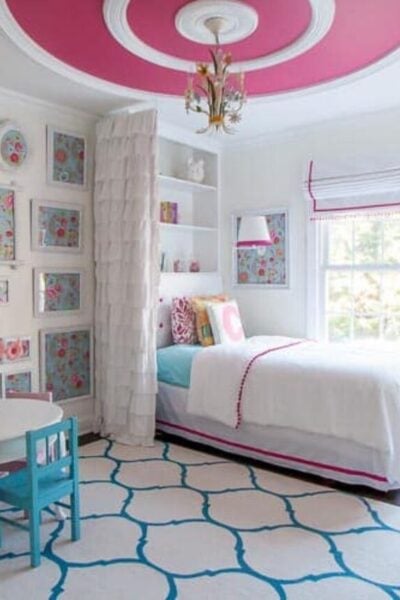 pink and aqua girls bedroom