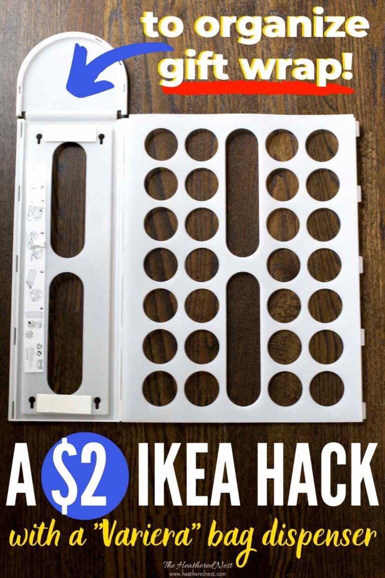 5Minute Gift Wrap Organizer IKEA Hack The Heathered Nest
