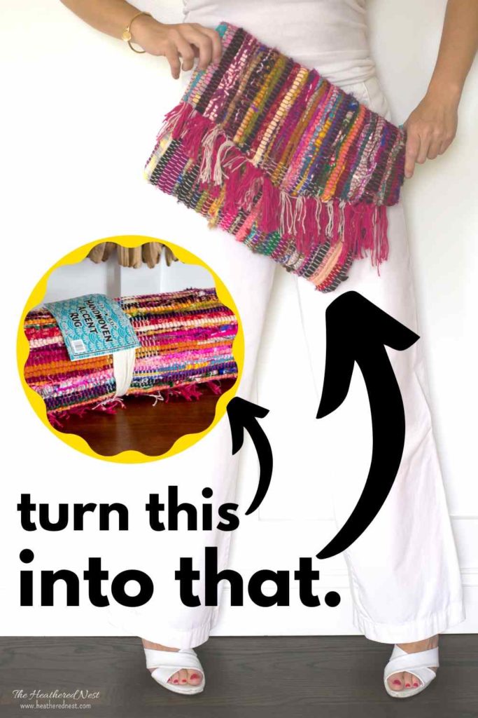 DIY fringe purse from a rag rug The Heathered Nest