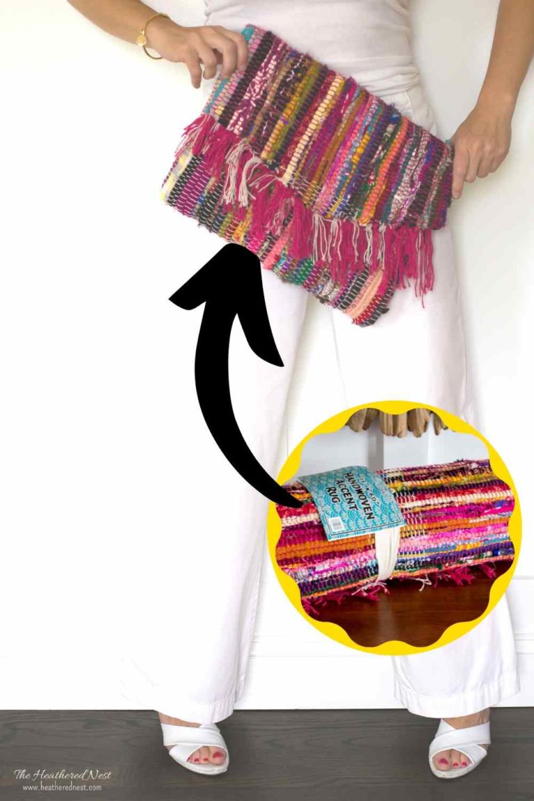 DIY fringe purse from a rag rug The Heathered Nest