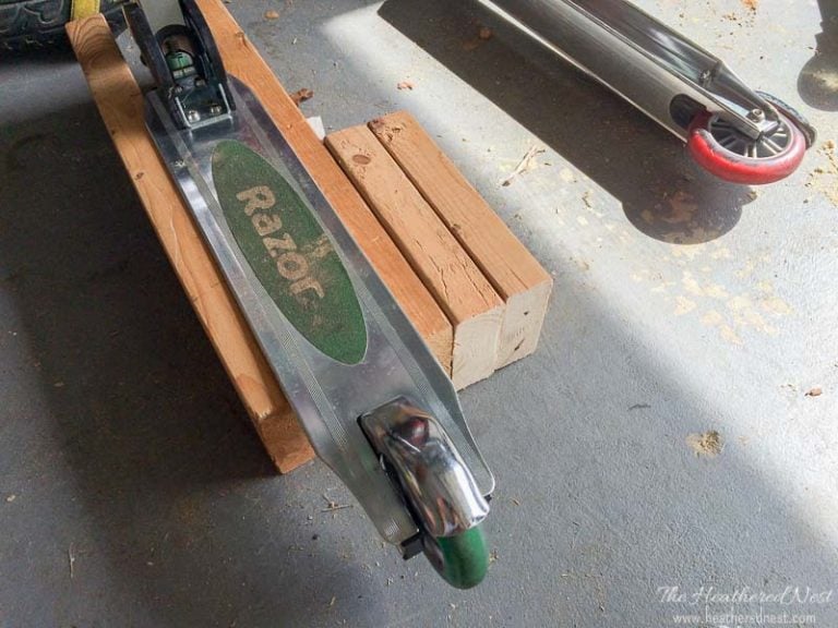DIY Scooter Stand The Heathered Nest