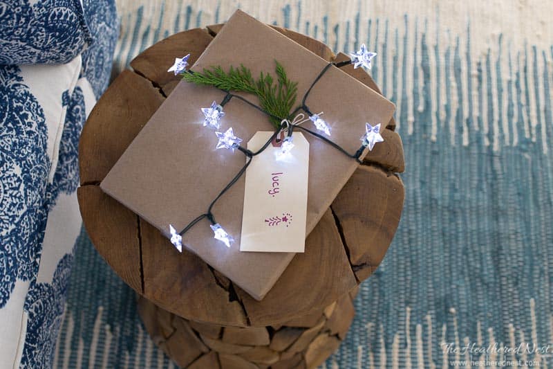 DIY lighted Christmas Ribbon - The Heathered Nest