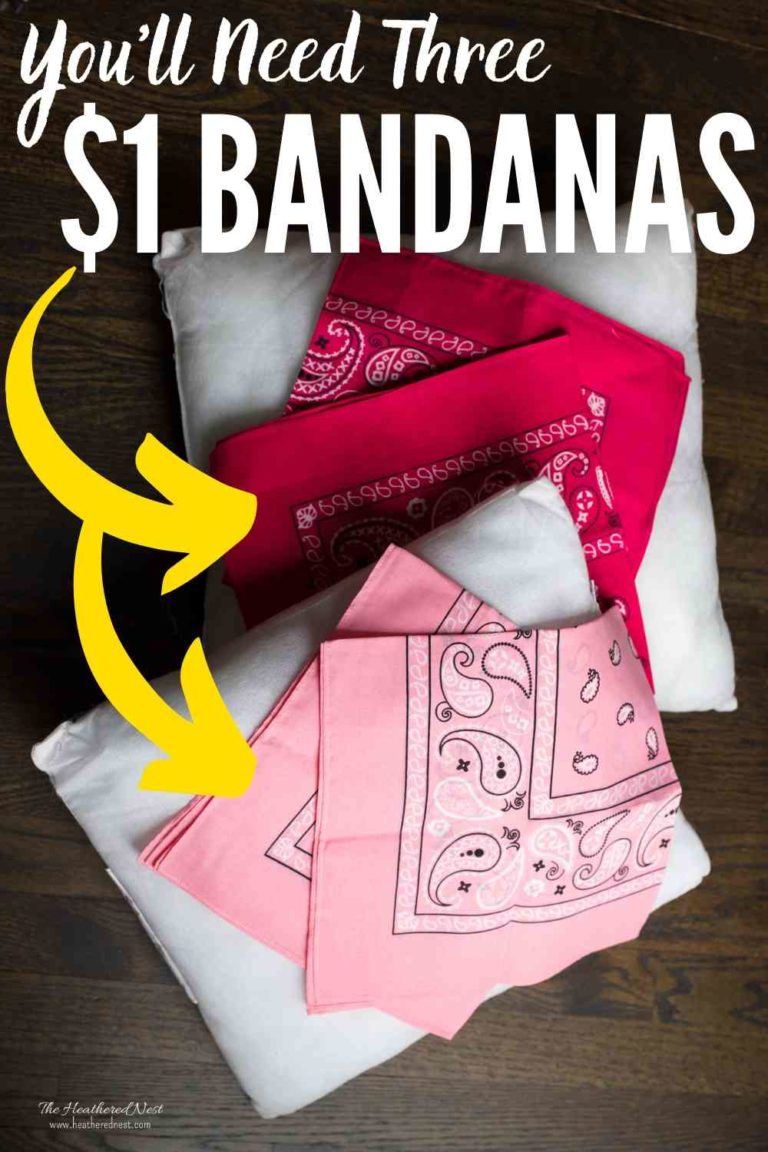 10minute DIY Pillow Cover from One Dollar Store Bandanas!