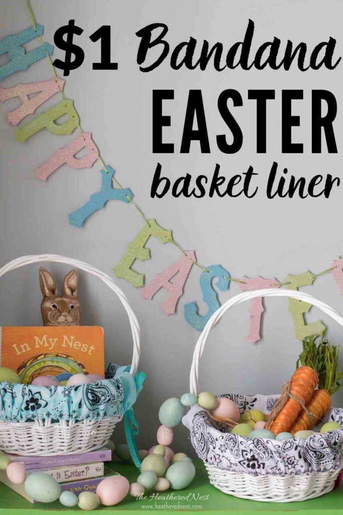 Bandana Easter Basket Liner. A 2minute DIY for Spring!