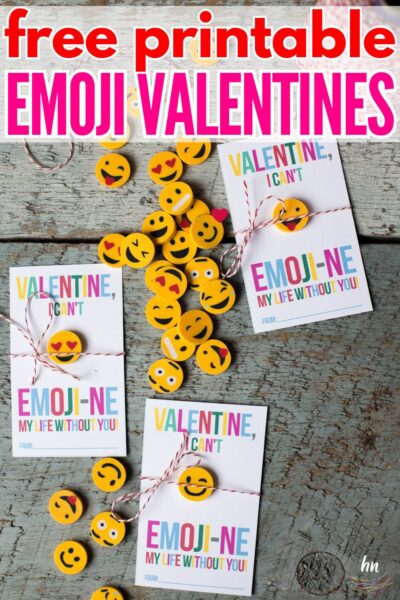 Free Printable Emoji Valentine's Day Cards for Kids - The Heathered Nest