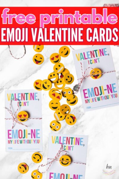 Free Printable Emoji Valentine's Day Cards for Kids - The Heathered Nest