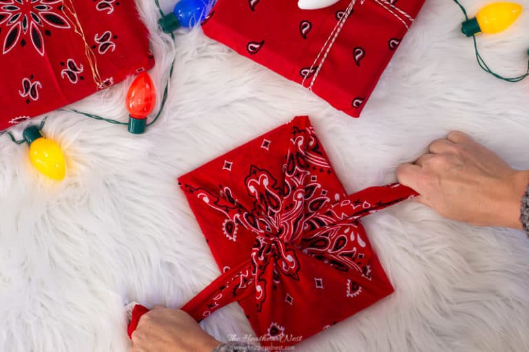 Easy Reusable Wrapping Paper from Dollar Tree Bandanas!!