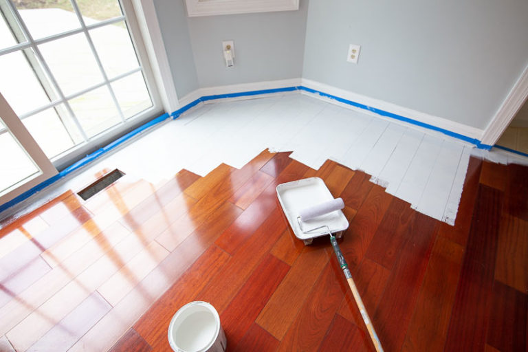 How To Paint Wood Floors Without Sanding. The Heathered Nest