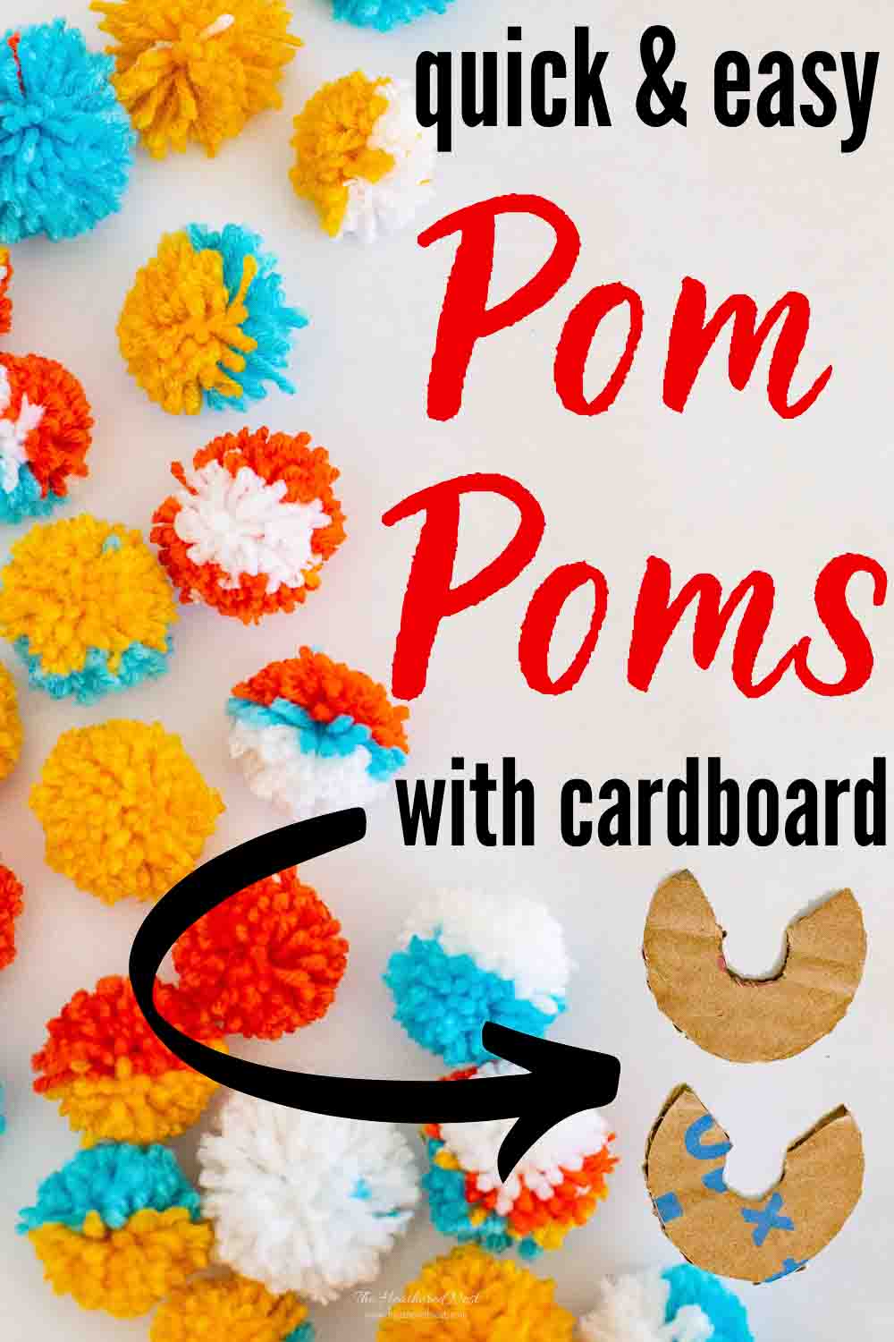 Quick and Easy Pom Poms! All You Need Is Yarn & A Bit of Cardboard!