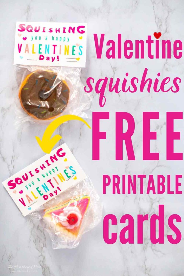 Valentine Squishies - Free Printable Valentine Cards - The Heathered Nest