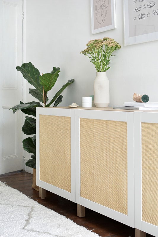 cane sideboard ikea hack