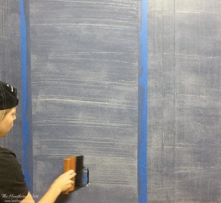DIY Denim Paint Faux Finish Walls Tutorial The Heathered Nest