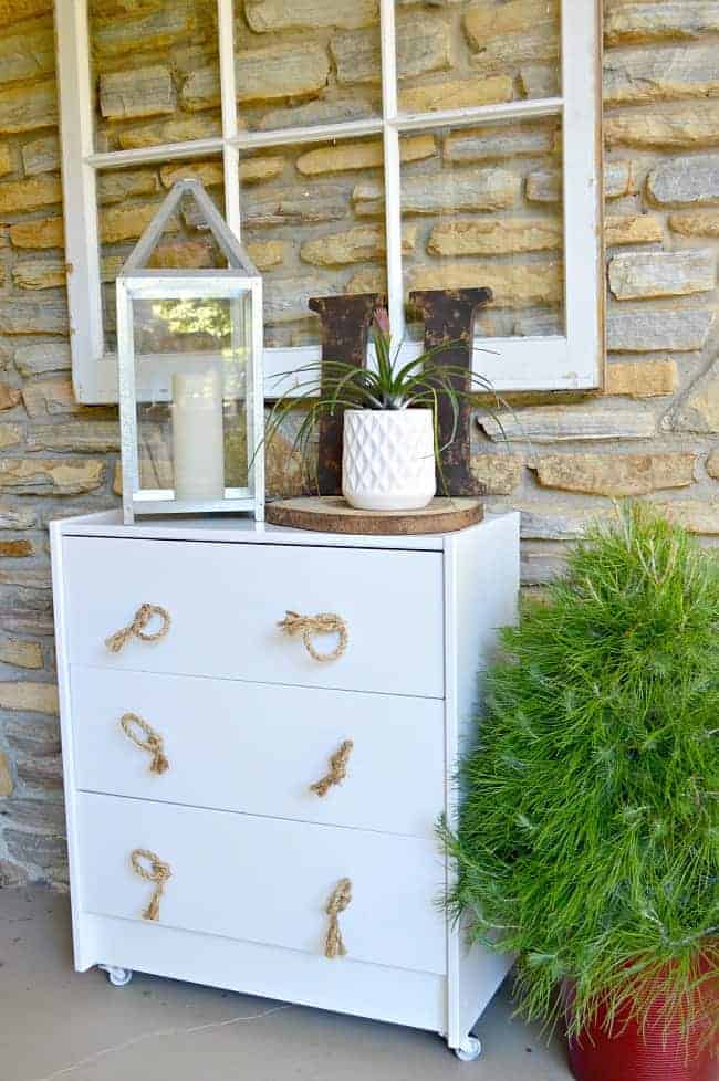 IKEA Rast hack for outdoor storage with rope drawer pulls