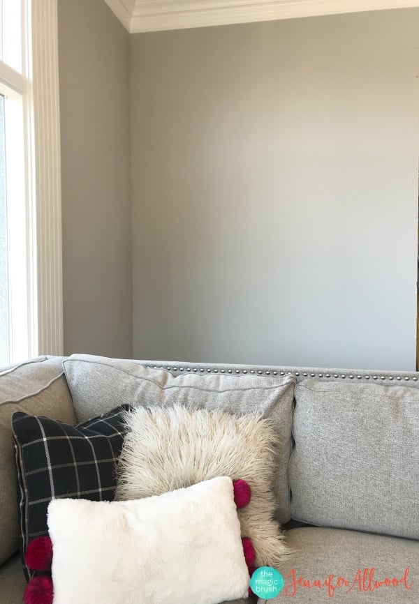 living room wall painted Light French Gray