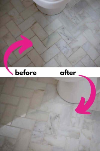 before and after cleaning tile and grout
