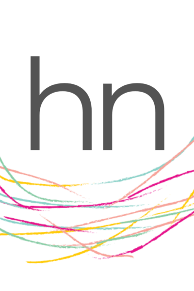 heathered nest favicon colorful line drawn nest with initials hn sitting inside