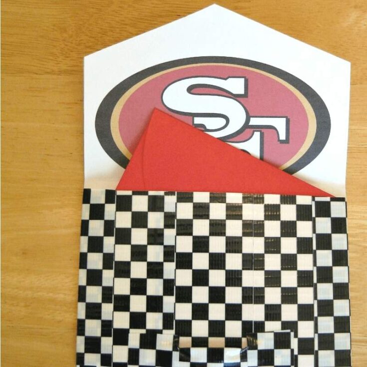 football fan diy duct tape gift card holder