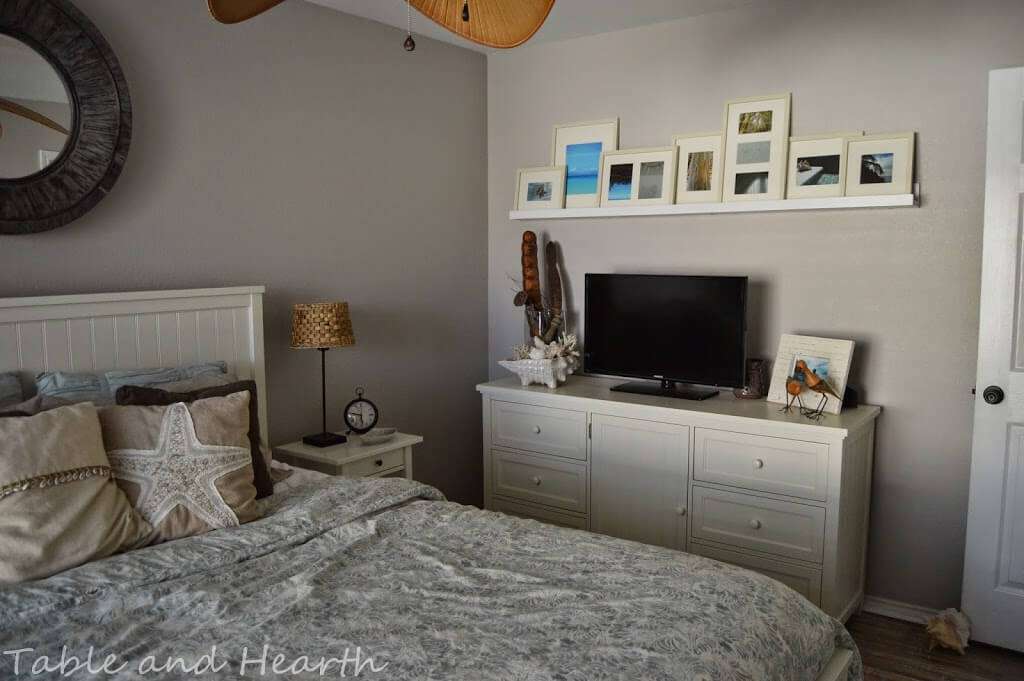 bedroom painted in SW Alpaca