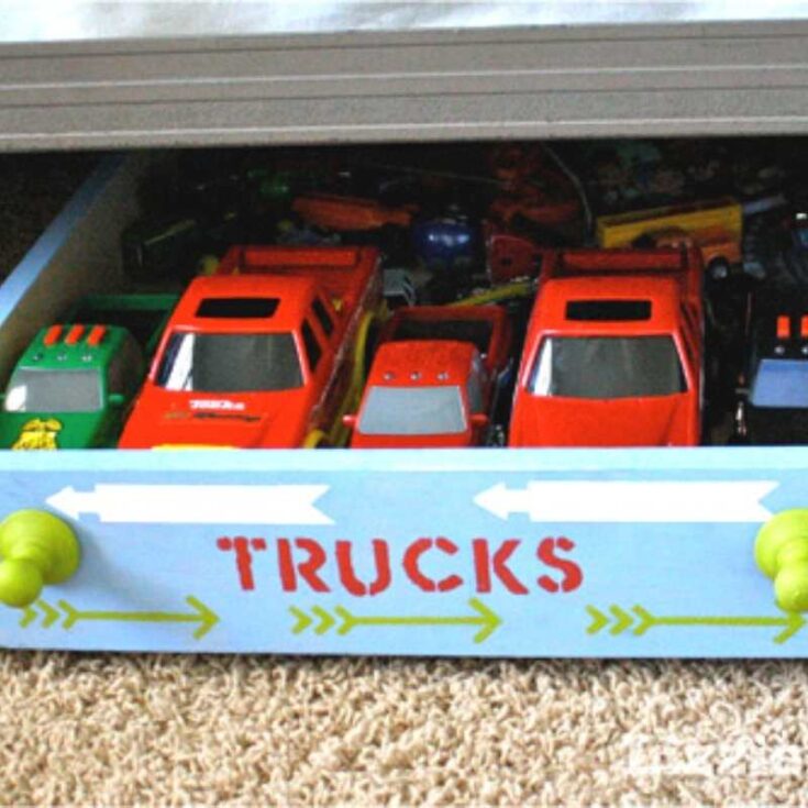 rolling toy storage under bed