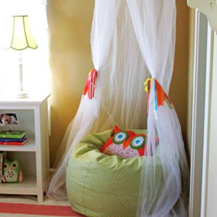 bean bag chair corner reading nook