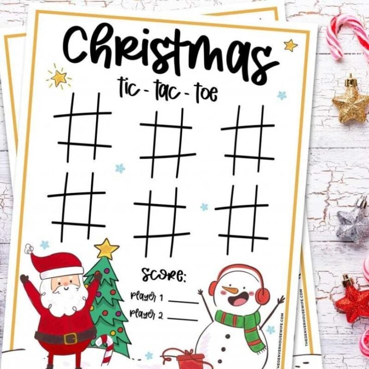Christmas tic tac toe free printable game
