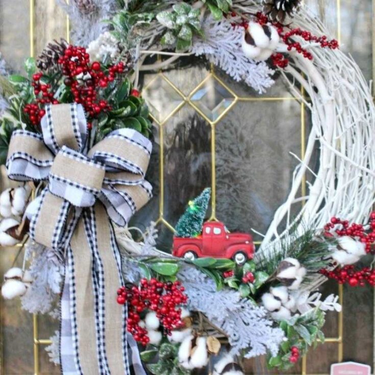 little red truck wreath