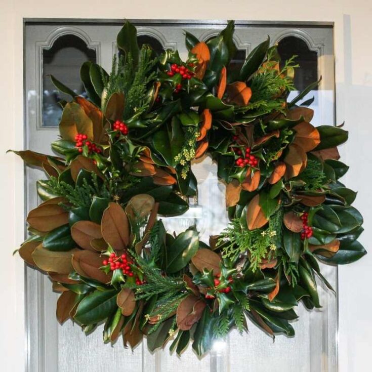 magnolia leaf wreath