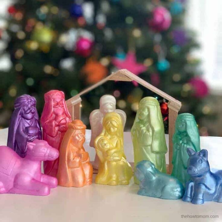 rainbow nativity set