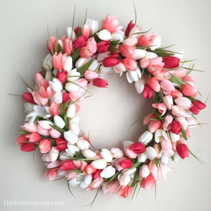 DIY tulips wreath for Spring