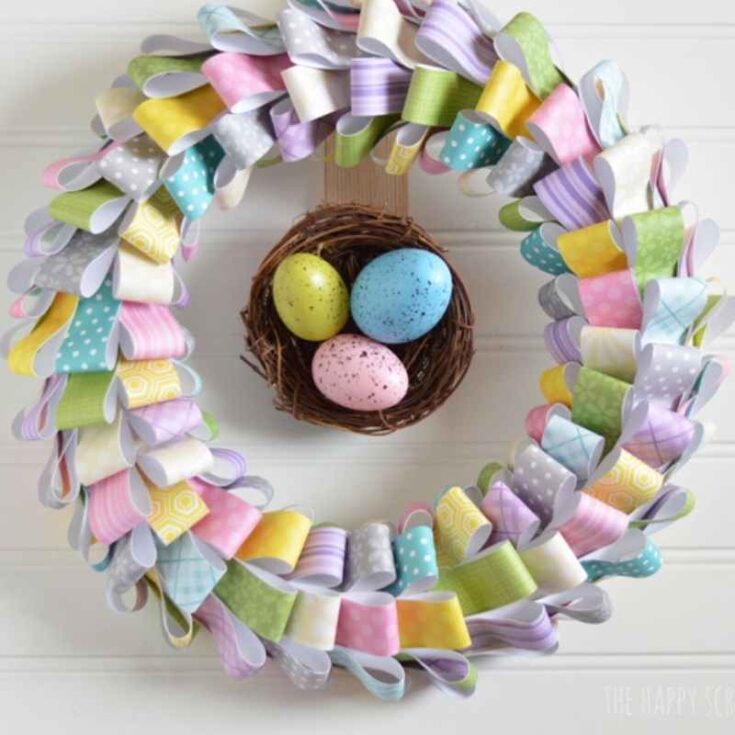 paper scraps spring wreath