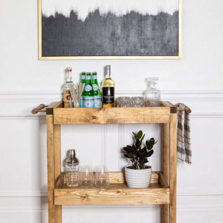 Rustic bar cart