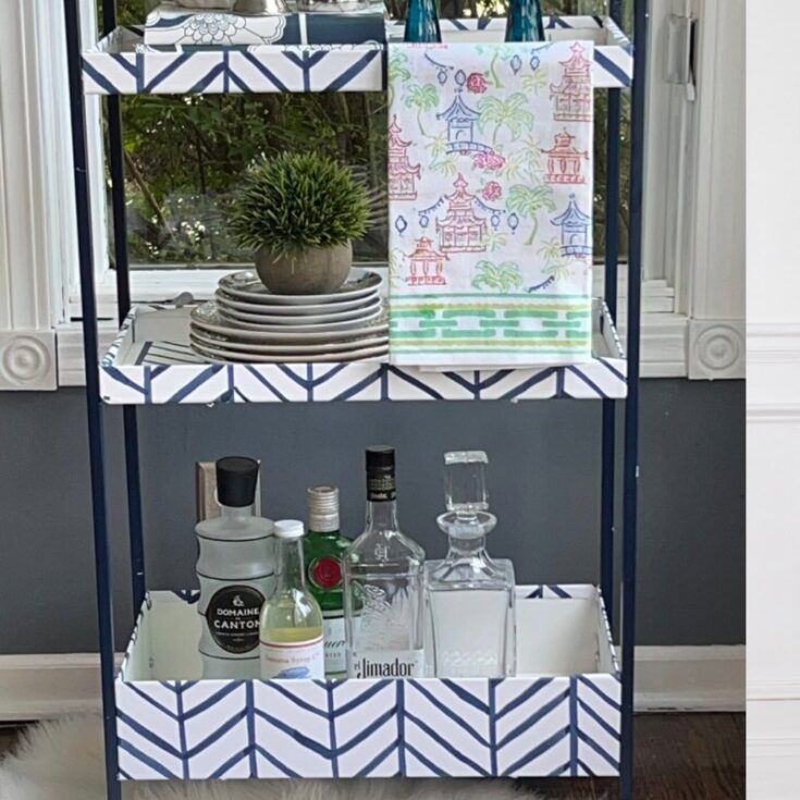 Painted bar cart