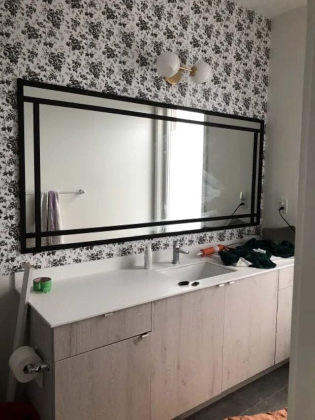 13 Easy DIY Bathroom Mirror Ideas And Framing To Try! - The Heathered Nest