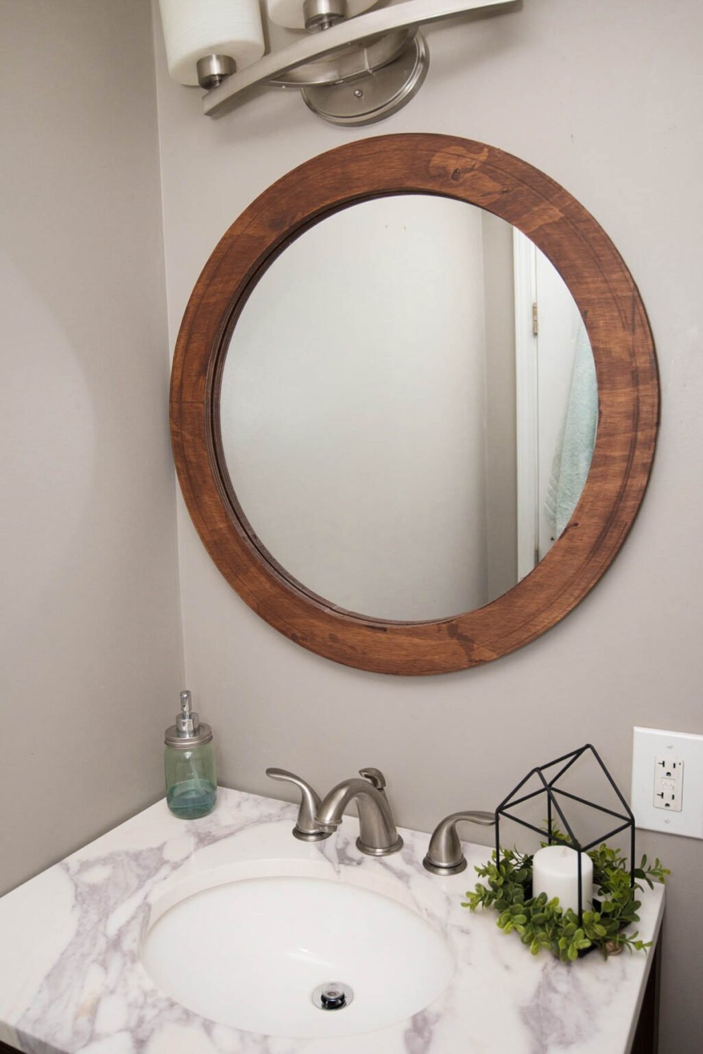 13 Easy DIY Bathroom Mirror Ideas And Framing To Try! The Heathered Nest