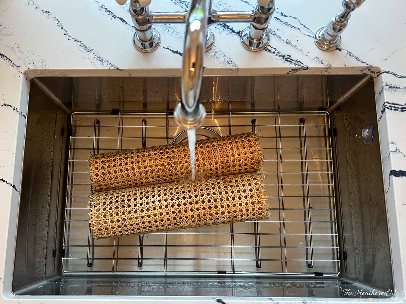 Easy DIY Cane Doors IKEA TV Stand Makeover The Heathered Nest