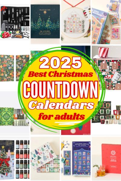 collage with a variety of awesome advent calendars for adults "2025 best Christmas Countdown Calendars for Adults"