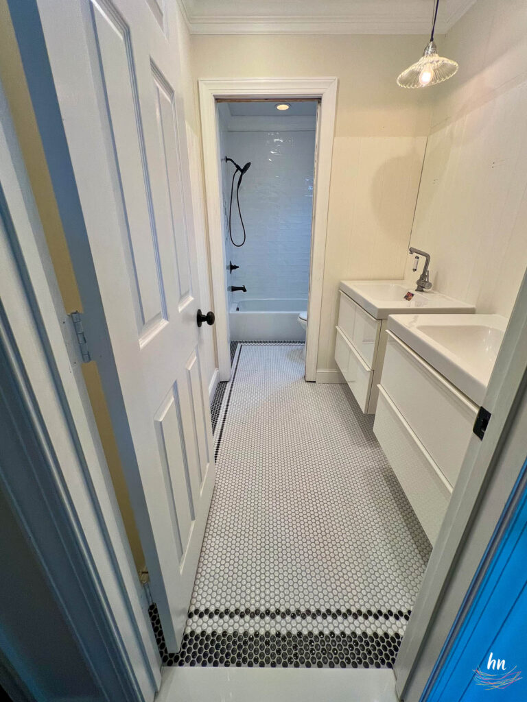 bathroom renovation progress shot